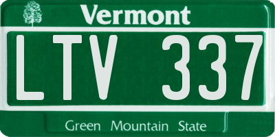 VT license plate LTV337