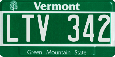 VT license plate LTV342