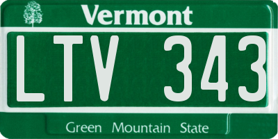VT license plate LTV343