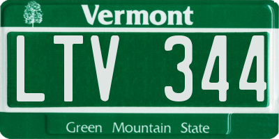 VT license plate LTV344