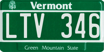 VT license plate LTV346