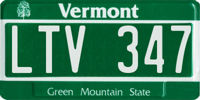 VT license plate LTV347