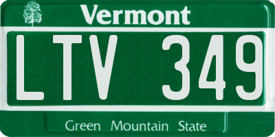 VT license plate LTV349