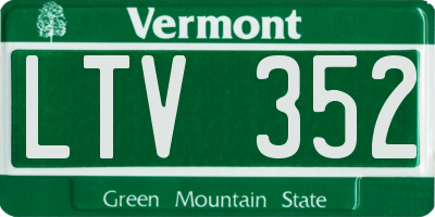 VT license plate LTV352