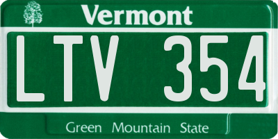 VT license plate LTV354