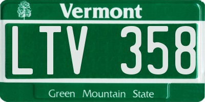 VT license plate LTV358