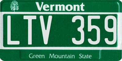VT license plate LTV359