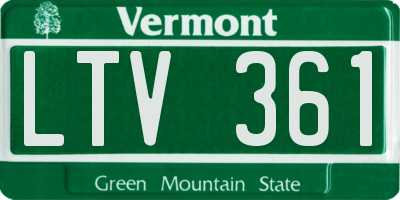 VT license plate LTV361
