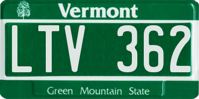 VT license plate LTV362