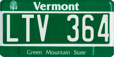 VT license plate LTV364