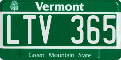 VT license plate LTV365