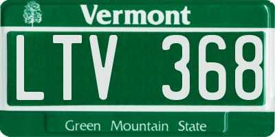 VT license plate LTV368