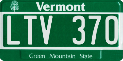 VT license plate LTV370