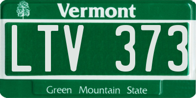 VT license plate LTV373