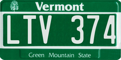 VT license plate LTV374