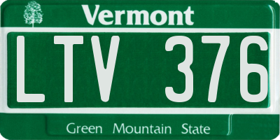 VT license plate LTV376