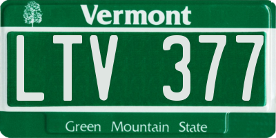 VT license plate LTV377