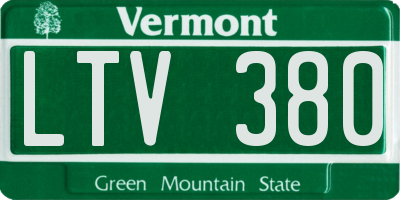 VT license plate LTV380