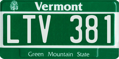 VT license plate LTV381