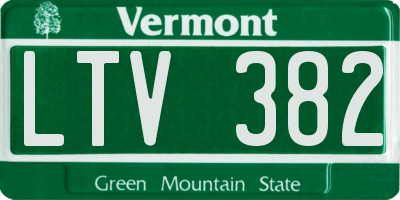 VT license plate LTV382