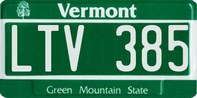 VT license plate LTV385
