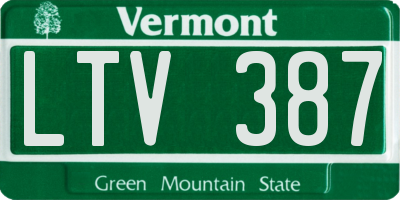 VT license plate LTV387