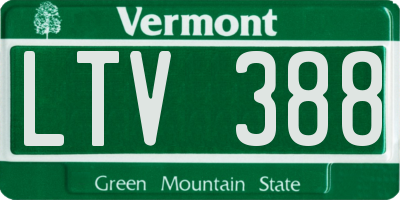 VT license plate LTV388