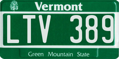 VT license plate LTV389