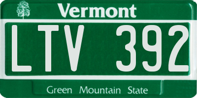 VT license plate LTV392