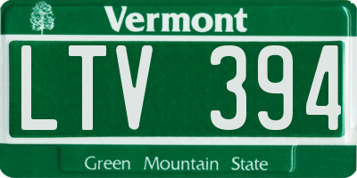 VT license plate LTV394