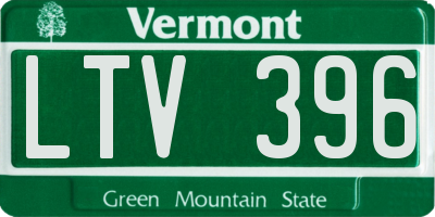 VT license plate LTV396