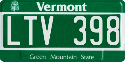 VT license plate LTV398