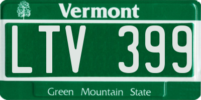 VT license plate LTV399