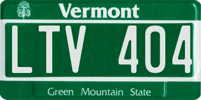 VT license plate LTV404