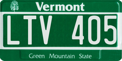 VT license plate LTV405
