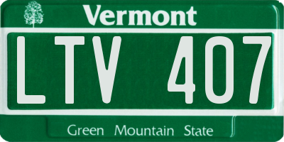 VT license plate LTV407