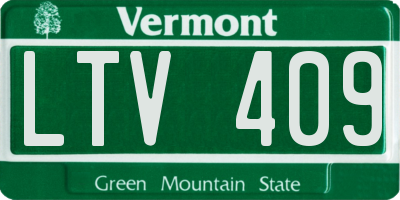 VT license plate LTV409