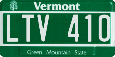 VT license plate LTV410