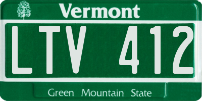VT license plate LTV412