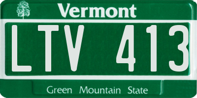 VT license plate LTV413