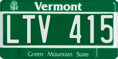 VT license plate LTV415