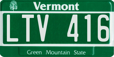 VT license plate LTV416