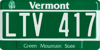 VT license plate LTV417