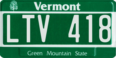 VT license plate LTV418