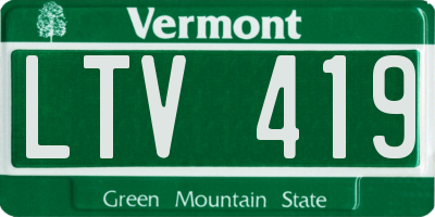 VT license plate LTV419