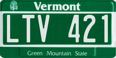 VT license plate LTV421