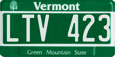 VT license plate LTV423