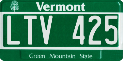 VT license plate LTV425