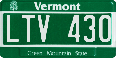 VT license plate LTV430