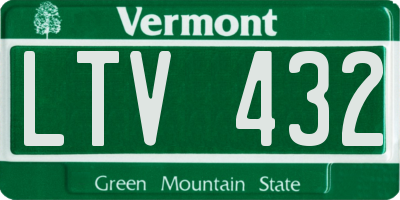 VT license plate LTV432